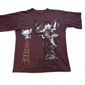 Vintage Pinky and The Brain 1995 cartoon T-shirt fits women's small kids large